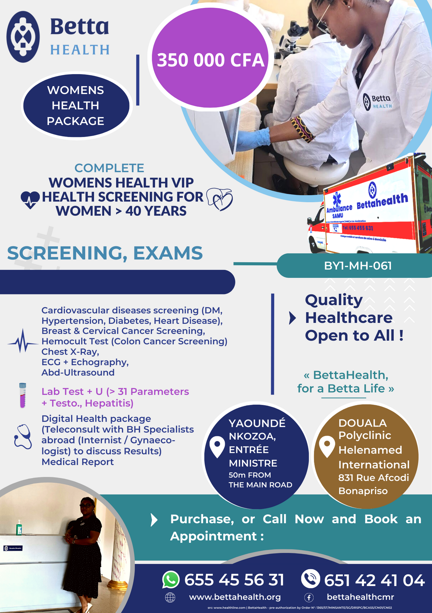 WOMENS HEALTH VIP HEALTH SCREENING FOR WOMEN > 40 YEARS